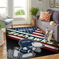 NFL Seattle Seahawks Rectangle Rug Personalized Non-Slip Carpet Gift For Football Fans