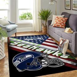 NFL Seattle Seahawks Rectangle Rug Personalized Non-Slip Carpet Gift For Football Fans