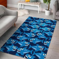 Shark Circling Cartoon Pattern Print Area Rug Area Rug Living Room Carpet Rug Regtangle Carpet Floor Decor Home Decor