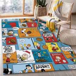 Snoopy Area Rug Non-Slip Cartoon Carpet Home Decor Gift Idea For Fans