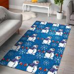 snowman snowflake pattern print area rug living room rug home decor 0