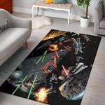 space battle star wars millennium falcon art rug living room rug home decor 0