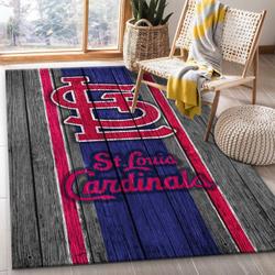 St. Louis Cardinals Wooden Style MLB Area Rug Living Room Rug Home Decor 5