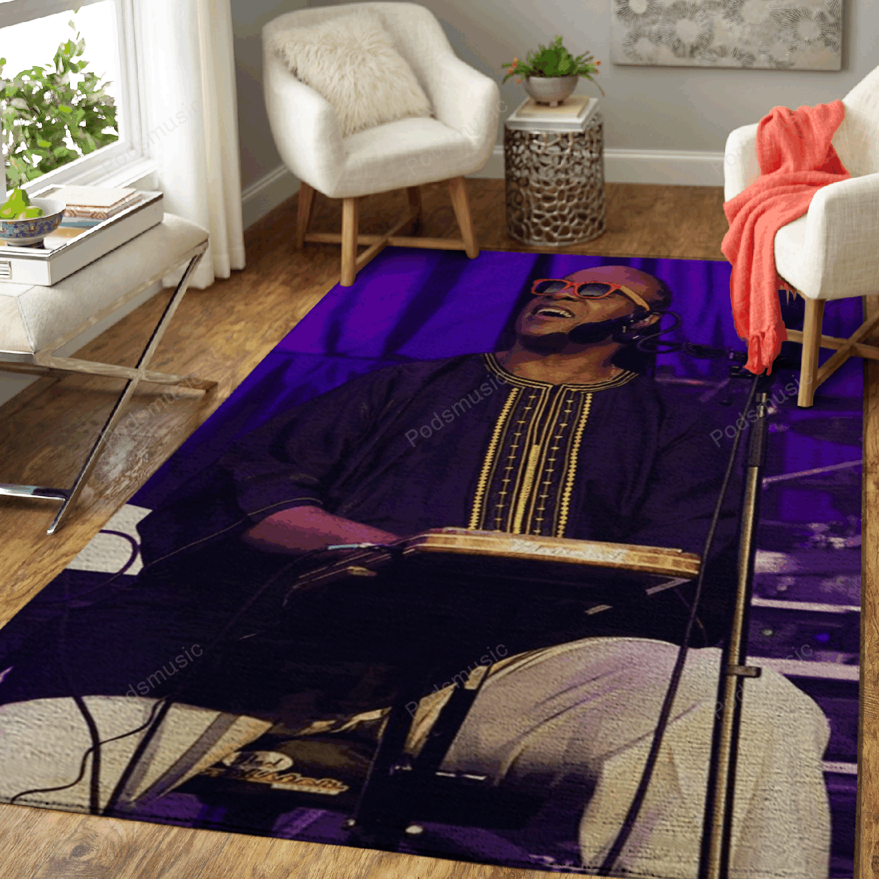 stevie wonder on stage music artist art for fans area rug living room carpet rug regtangle carpet floor decor home decor 0