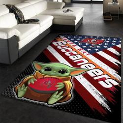 NFL Tampa Bay Buccaneers Rectangle Rug Personalized Non-Slip Carpet Gift For Football Fans