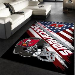 NFL Tampa Bay Buccaneers Rectangle Rug Personalized Non-Slip Carpet Gift For Football Fans