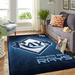 Tampa Bay Rays Area Rug Mlb Team Logo Living Room Home Decor 4