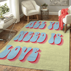 The Beatles All You Need Is Love Heart Art For Beatles Fans Area Rug Rug Regtangle Carpet Floor Decor Home Decor