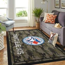 Toronto Blue Jays Camo Style Area Rug Mlb Baseball Team Logo Carpet V3661