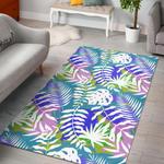 tropical palm leaves hawaiian pattern print area rug living room rug home decor 0