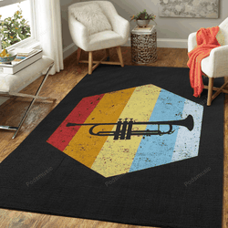 Trumpet Vintage Music Art For Fans Area Rug Living Room Carpet Rug Regtangle Carpet Floor Decor Home Decor