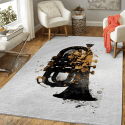 Tuba Music Art Music Gold And Black Art For Fans Area Rug Living Room Carpet Rug Regtangle Carpet Floor Decor Home Decor