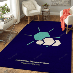 Turquoise Hexagon Sun Music Art For Fans Area Rug Living Room Carpet Rug Regtangle Carpet Floor Decor Home Decor