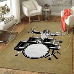 Vitruvian Drummer Music Art For Fans Area Rug Living Room Carpet Rug Regtangle Carpet Floor Decor Home Decor
