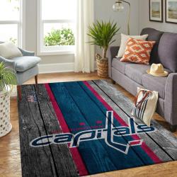 Washington Capitals Nhl Area Rugs Wooden Style Living Room Regtangle Carpet