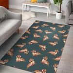 wiener dog dachshund portrait pastel pattern print area rug living room rug home decor 0