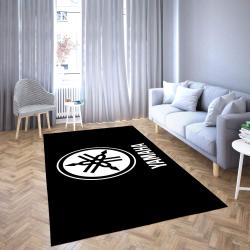 Yamaha Area Rug Black & White Logo Living Room Carpet Rug Regtangle Carpet Floor Decor Home Decor