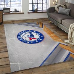 NBA Philadelphia 76ers Rectangle Rug Personalized Non-Slip Carpet Gift For Basketball Fans CH45