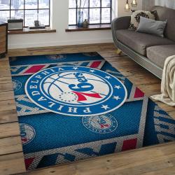 NBA Philadelphia 76ers Rectangle Rug Personalized Non-Slip Carpet Gift For Basketball Fans CH53