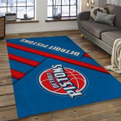 NBA Detroit Pistons Rectangle Rug Personalized Non-Slip Carpet Gift For Basketball Fans DP03