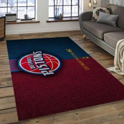 NBA Detroit Pistons Rectangle Rug Personalized Non-Slip Carpet Gift For Basketball Fans DP06