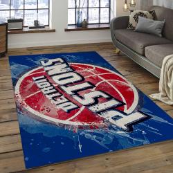 NBA Detroit Pistons Rectangle Rug Personalized Non-Slip Carpet Gift For Basketball Fans DP08