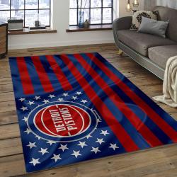 NBA Detroit Pistons Rectangle Rug Personalized Non-Slip Carpet Gift For Basketball Fans DP11