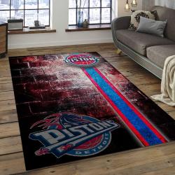 NBA Detroit Pistons Rectangle Rug Personalized Non-Slip Carpet Gift For Basketball Fans DP12