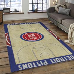 NBA Detroit Pistons Rectangle Rug Personalized Non-Slip Carpet Gift For Basketball Fans DP16