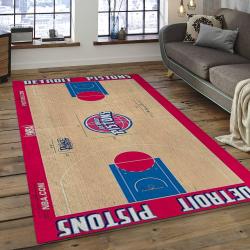 NBA Detroit Pistons Rectangle Rug Personalized Non-Slip Carpet Gift For Basketball Fans DP17