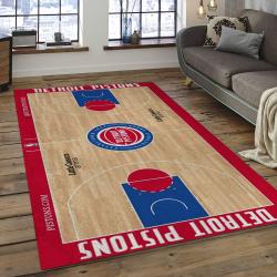 NBA Detroit Pistons Rectangle Rug Personalized Non-Slip Carpet Gift For Basketball Fans DP18