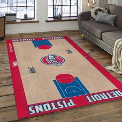 NBA Detroit Pistons Rectangle Rug Personalized Non-Slip Carpet Gift For Basketball Fans DP19