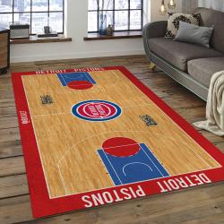 NBA Detroit Pistons Rectangle Rug Personalized Non-Slip Carpet Gift For Basketball Fans DP20