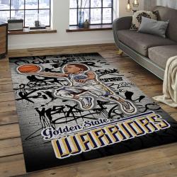 NBA Golden State Warriors Rectangle Rug Personalized Non-Slip Carpet Gift For Basketball Fans GSW16