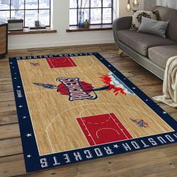 NBA Houston Rockets Rectangle Rug Personalized Non-Slip Carpet Gift For Basketball Fans HR22