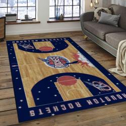 NBA Houston Rockets Rectangle Rug Personalized Non-Slip Carpet Gift For Basketball Fans HR23