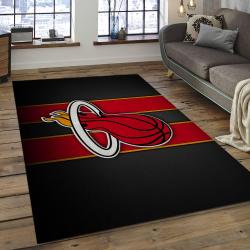 NBA Miami Heat Rectangle Rug Personalized Non-Slip Carpet Gift For Basketball Fans MH01