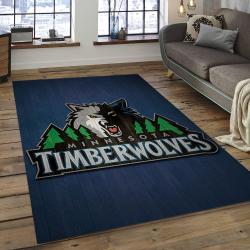NBA Minnesota Timberwolves Rectangle Rug Personalized Non-Slip Carpet Gift For Basketball Fans MT26