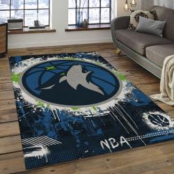 NBA Minnesota Timberwolves Rectangle Rug Personalized Non-Slip Carpet Gift For Basketball Fans MT32