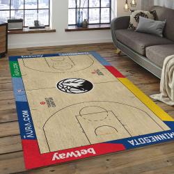NBA Minnesota Timberwolves Rectangle Rug Personalized Non-Slip Carpet Gift For Basketball Fans MT36