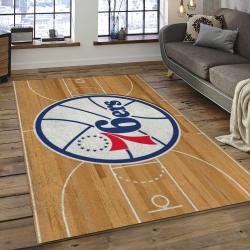 NBA Philadelphia 76ers Rectangle Rug Personalized Non-Slip Carpet Gift For Basketball Fans P7607