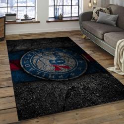 NBA Philadelphia 76ers Rectangle Rug Personalized Non-Slip Carpet Gift For Basketball Fans P7615