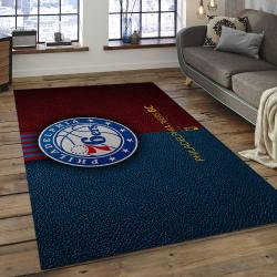 NBA Philadelphia 76ers Rectangle Rug Personalized Non-Slip Carpet Gift For Basketball Fans P7622