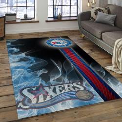 NBA Philadelphia 76ers Rectangle Rug Personalized Non-Slip Carpet Gift For Basketball Fans P7623