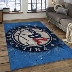 NBA Philadelphia 76ers Rectangle Rug Personalized Non-Slip Carpet Gift For Basketball Fans P7624
