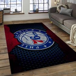NBA Philadelphia 76ers Rectangle Rug Personalized Non-Slip Carpet Gift For Basketball Fans P7625