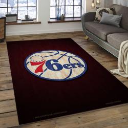NBA Philadelphia 76ers Rectangle Rug Personalized Non-Slip Carpet Gift For Basketball Fans P7636