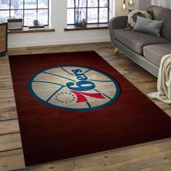 NBA Philadelphia 76ers Rectangle Rug Personalized Non-Slip Carpet Gift For Basketball Fans P7637