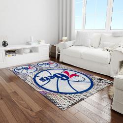 nba philadelphia 76ers basketball legend team logo rectangle area light room p7654