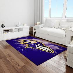 nfl baltimore ravens audacious football team logo rectangle area rug light room brv10